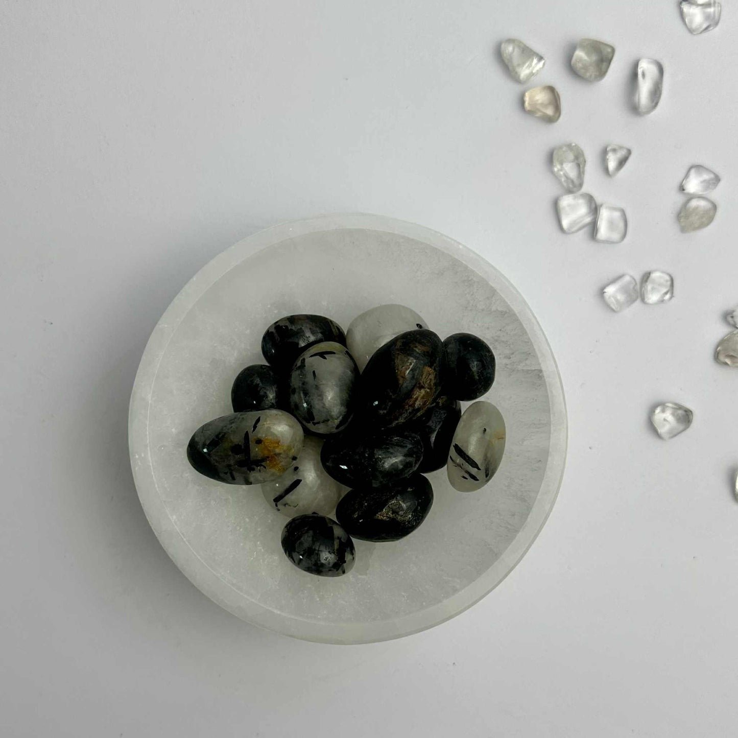 Tumble Stones - Tourmalinated Quartz
