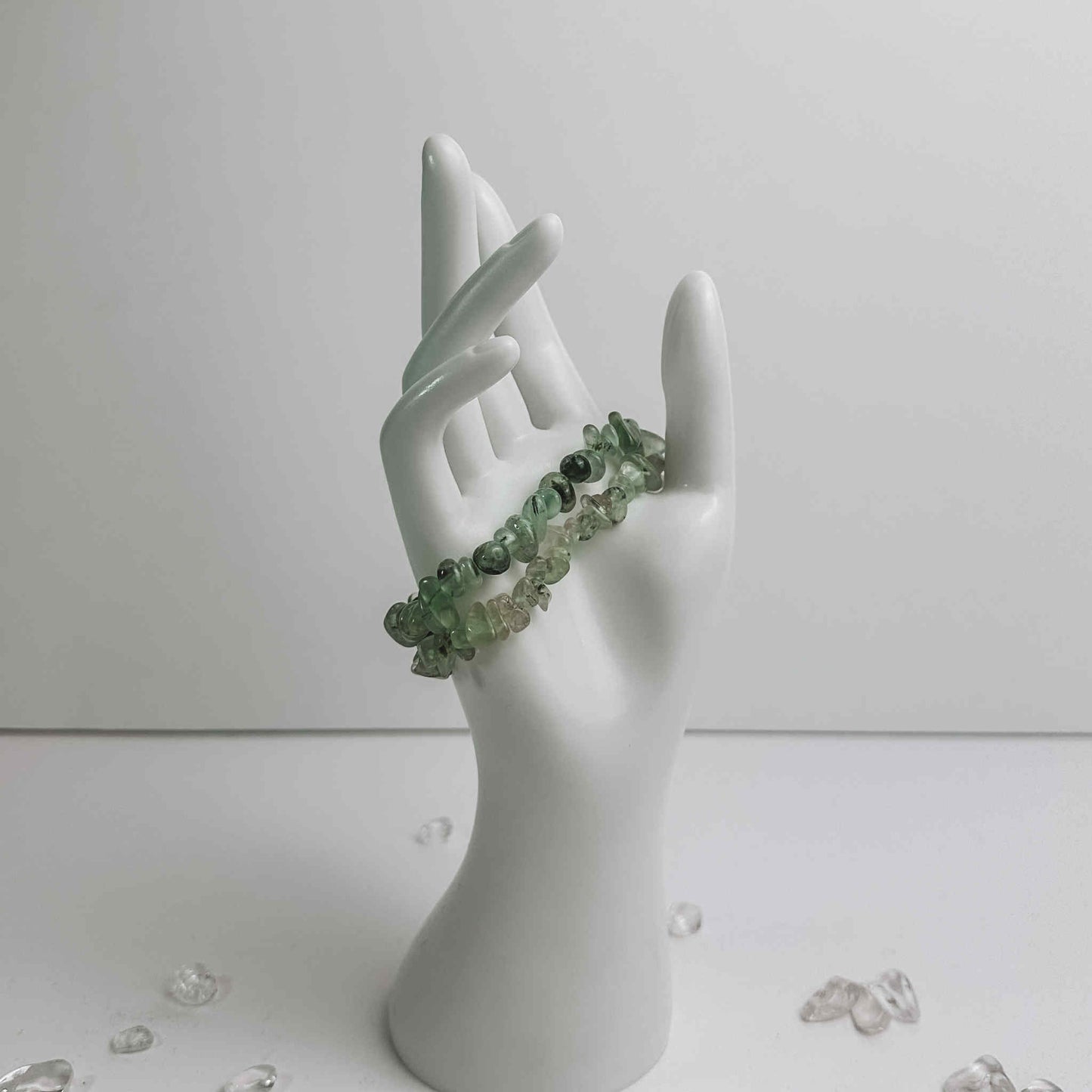 Crystal Chip Bracelet - Epidote in Phernite