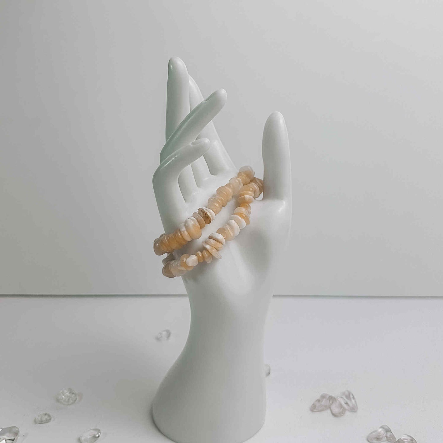 Crystal Chip Bracelet - Orange Calcite