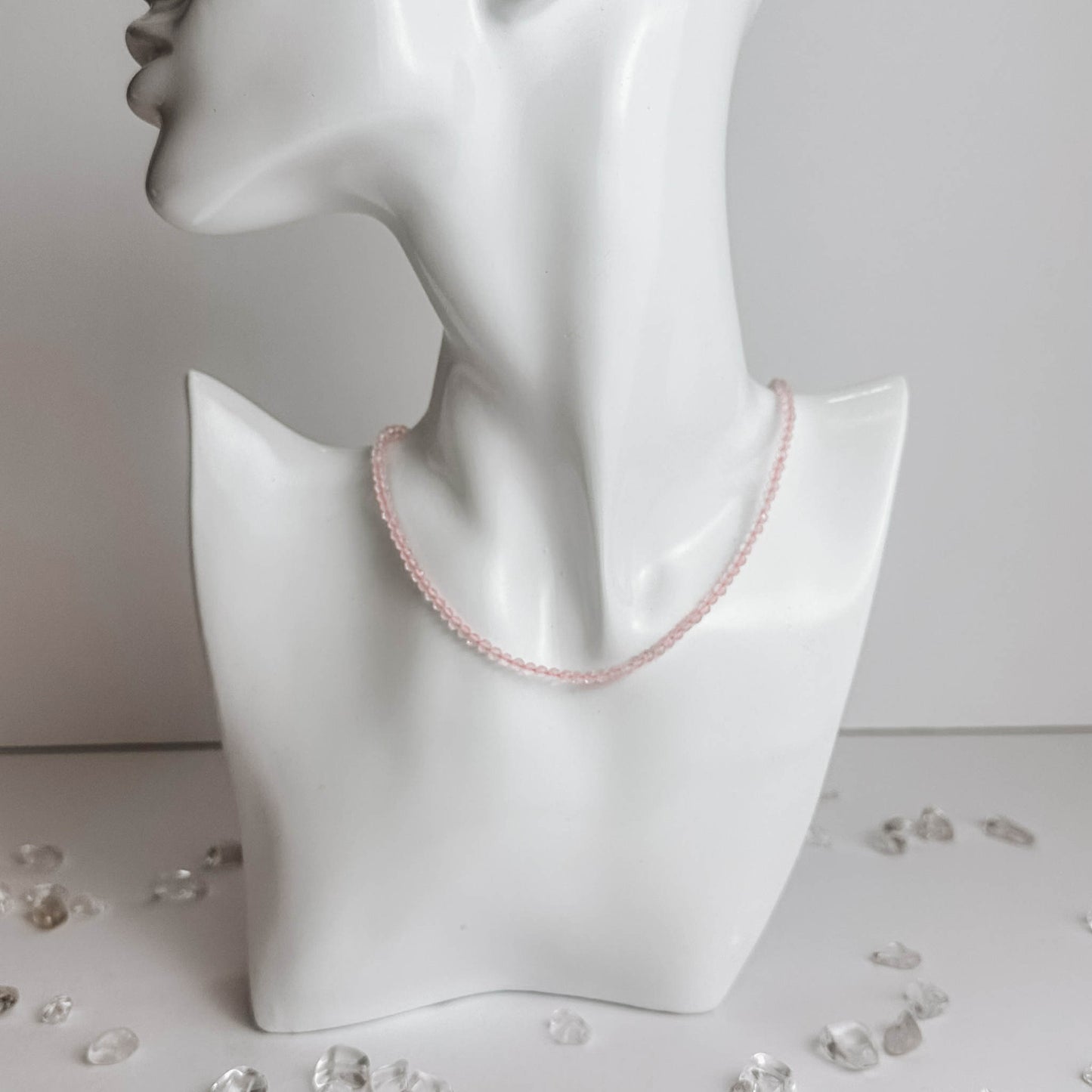 Facet Necklace - Rose Quartz