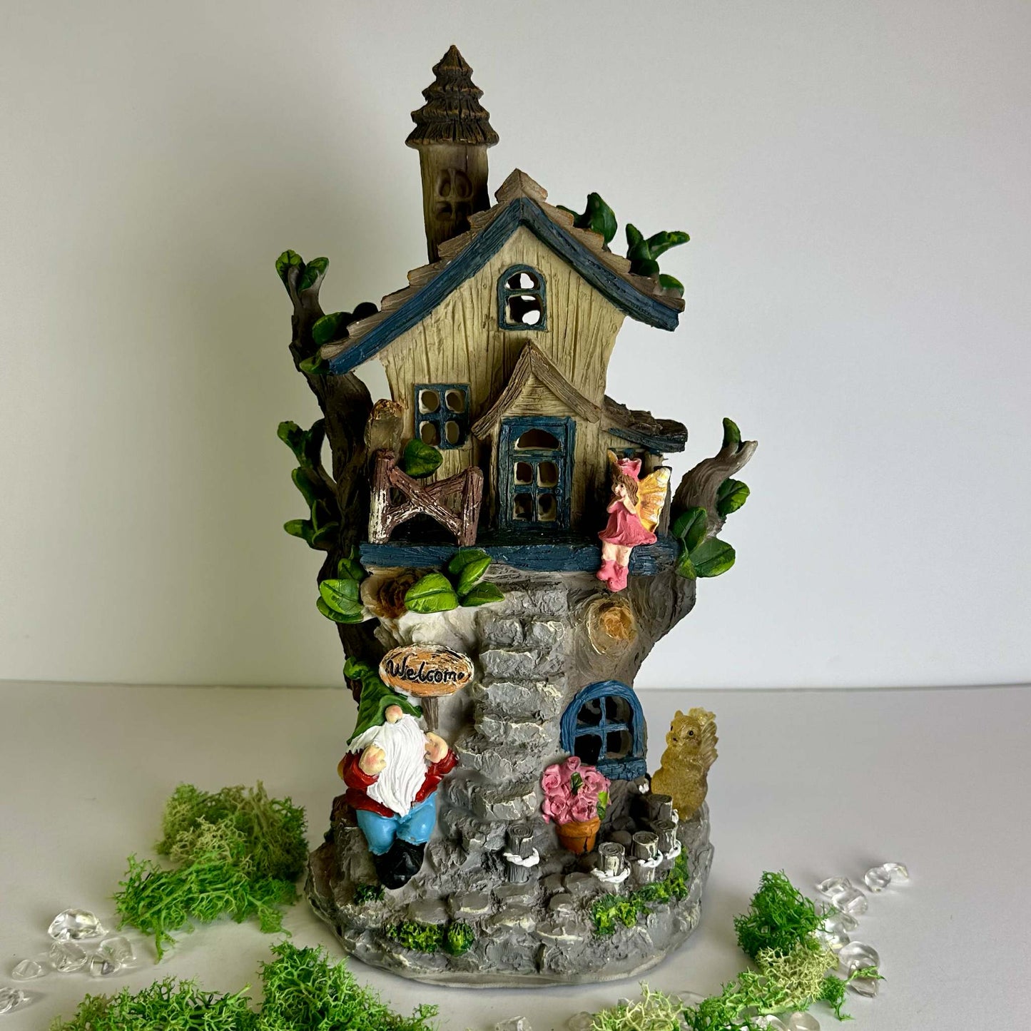 Double Story Fairy House with Solar