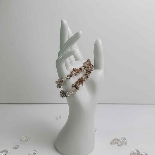 Crystal Chip Bracelet - Rutile Quartz