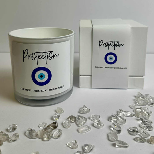Evil Eye Protection Soy Candle - Palo Santo & White Sage