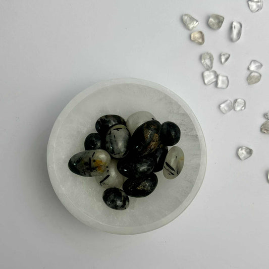 Tumble Stones - Tourmalinated Quartz