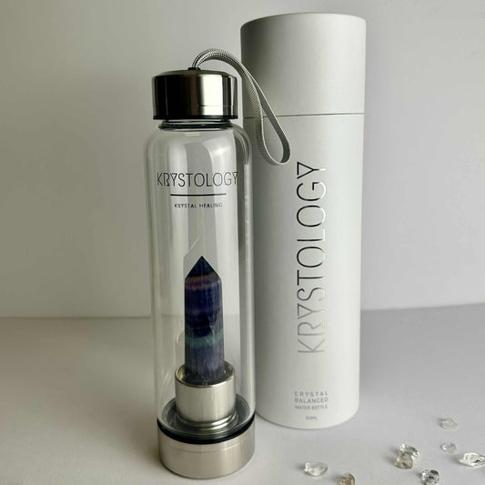 Crystal Drink Bottle - Rainbow Fluorite