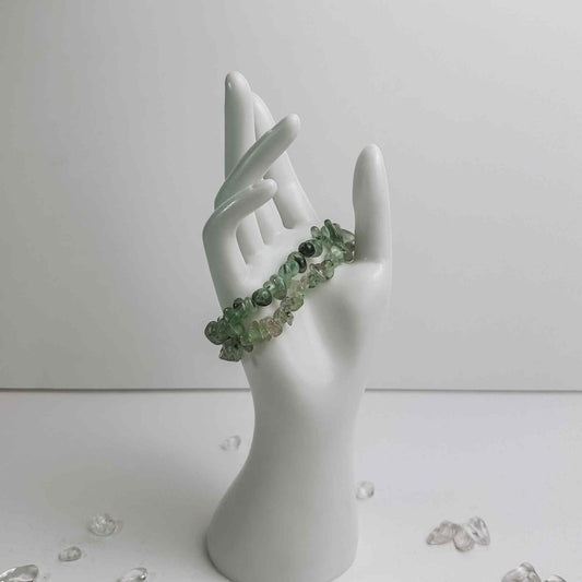 Crystal Chip Bracelet - Epidote in Phernite