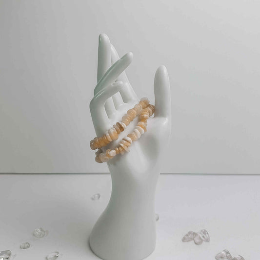 Crystal Chip Bracelet - Orange Calcite