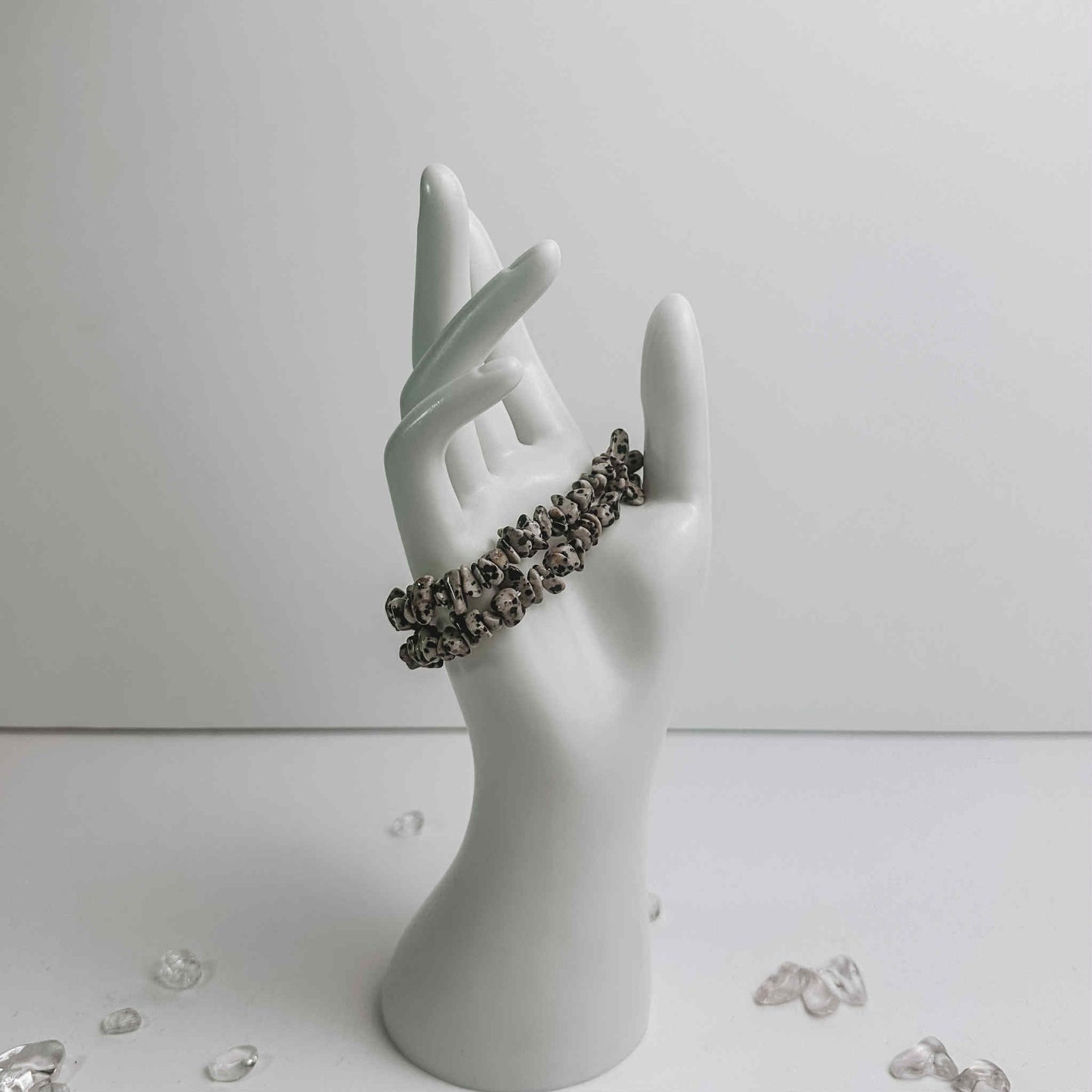 Crystal Chip Bracelet - Dalmatian Jasper