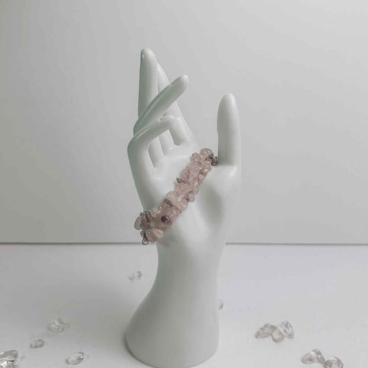 Crystal Chip Bracelet - Rose Quartz