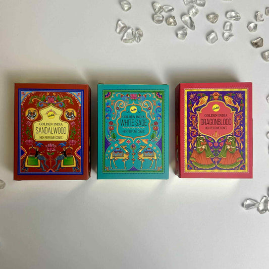 Incense Golden India Backflow Cones