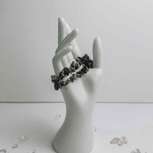 Crystal Chip Bracelets - Snow Obsidian