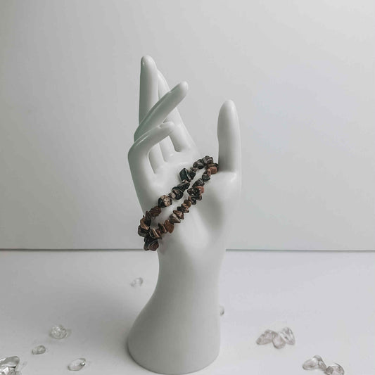 Crystal Chip Bracelet - Rhodonite