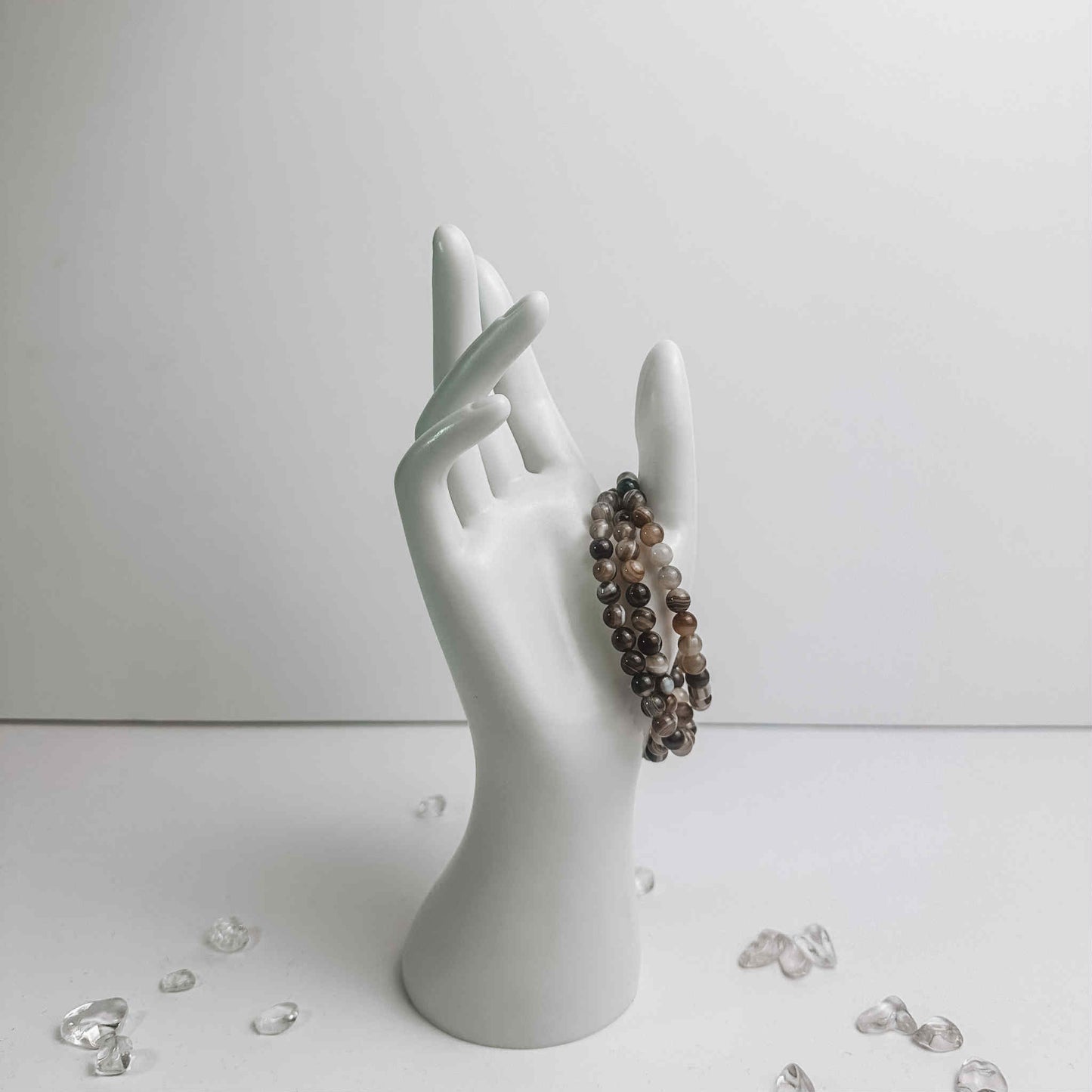 Bracelets - Black Banded Agate 6mm