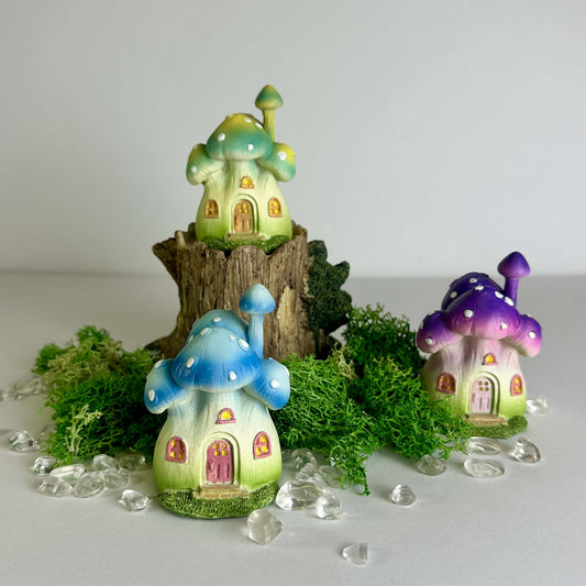 Coloured Mushroom Fairy House