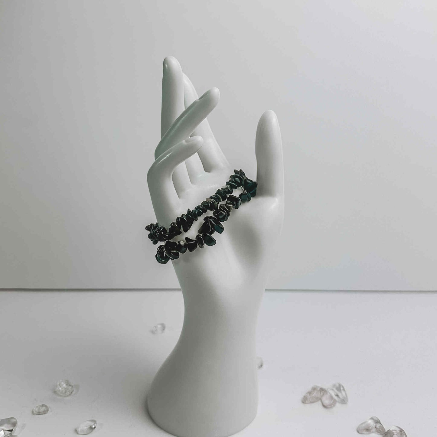 Crystal Chip Bracelet - Obsidian